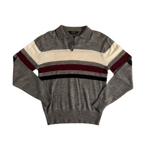 Par Four Vintage 80’s Gray Striped Sweater